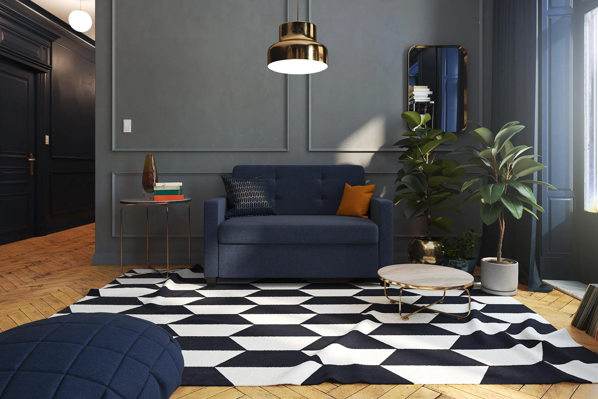 Signature Sleep Devon Twin Sofa Bed, Blue