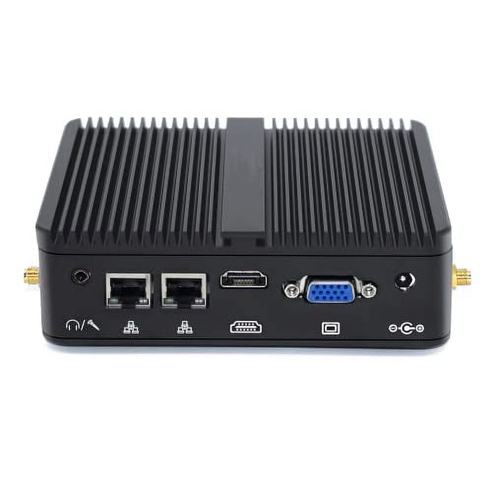 Mini PC Celeron J4125 Windows 11 pro, 32GB DDR4 RAM 512GB SSD, HD-MI, VGA, 4K Output, 2xRS232 COM, Dual Gigabit LAN, USB3.0, Dual Band WiFi, BT, Small Fanless Computer, Rugged Case, Auto Power On
