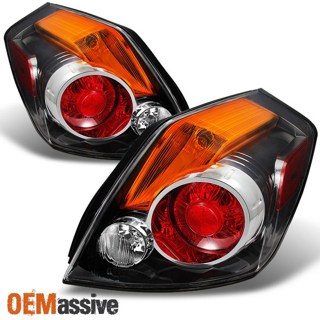 AKKON - Fits 2007-2012 Altima 4-Door Sedan Chrome Tail Brake Lights Driver + Passenger Side Replacement Pair