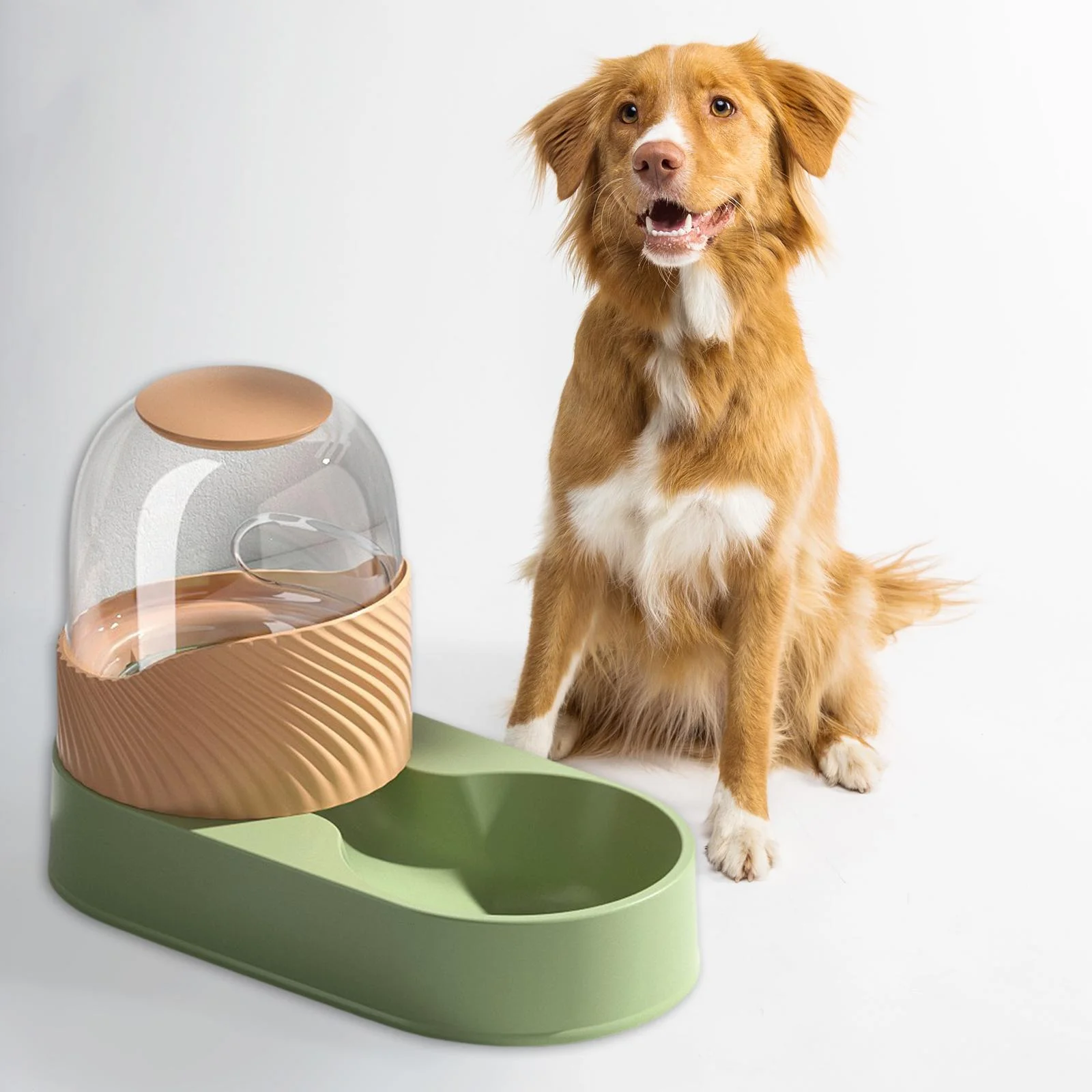 Cat Feeder, Automatic , Pets Food Dispenser, Water Drinking Drinker Dish Puppy Kitten , Green Food Feeder