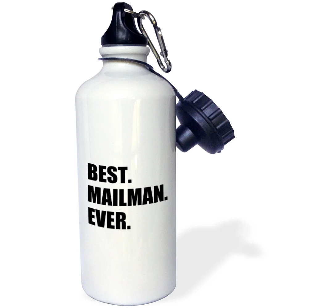 3dRose Best Mailman Ever, fun appreciation gift for your favorite mail man, Sports Water Bottle, 21oz