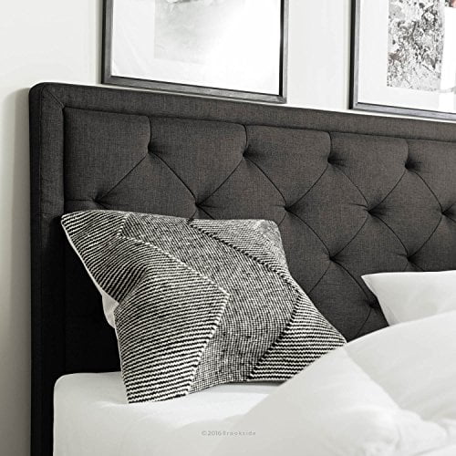 BROOKSIDE Upholstered Headboard with Diamond Tufting - Full / Full XL - Charcoal