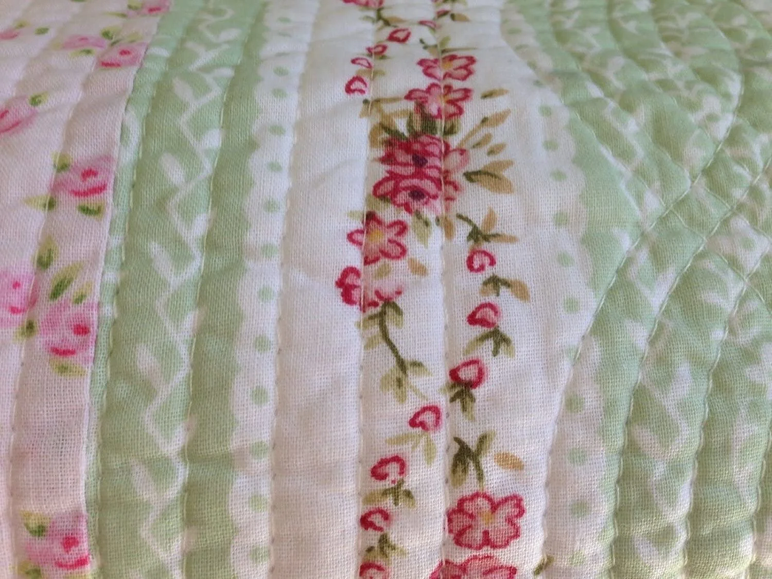 HOOMHIBIU Home Full Queen Quilt Set Shabby Patchwork Vintage Pink Rose Chic