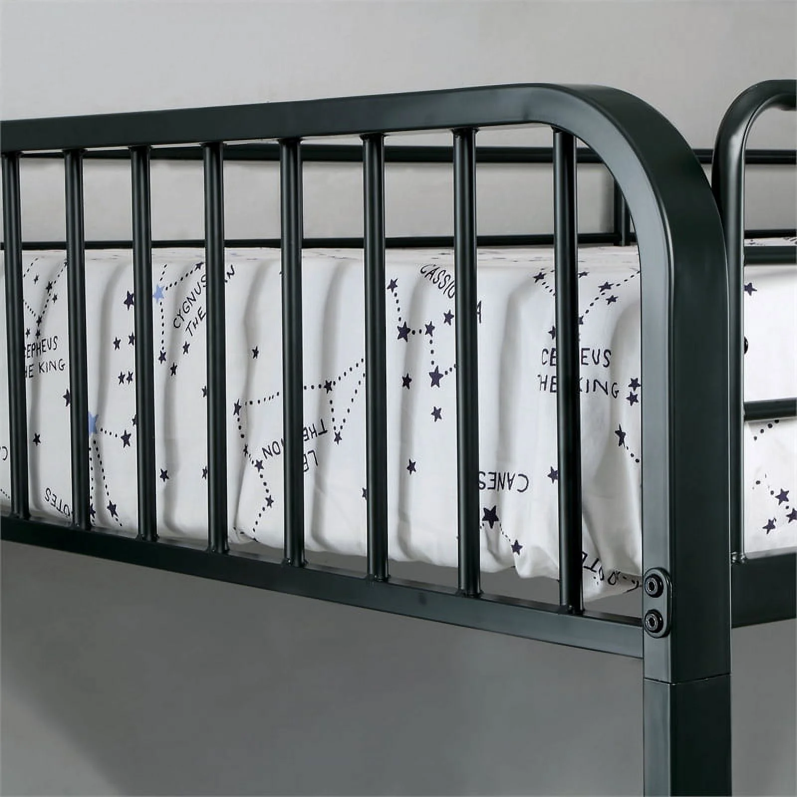 Furniture of America Ciera Metal Twin over Full Slatted Bunk Bed in Black