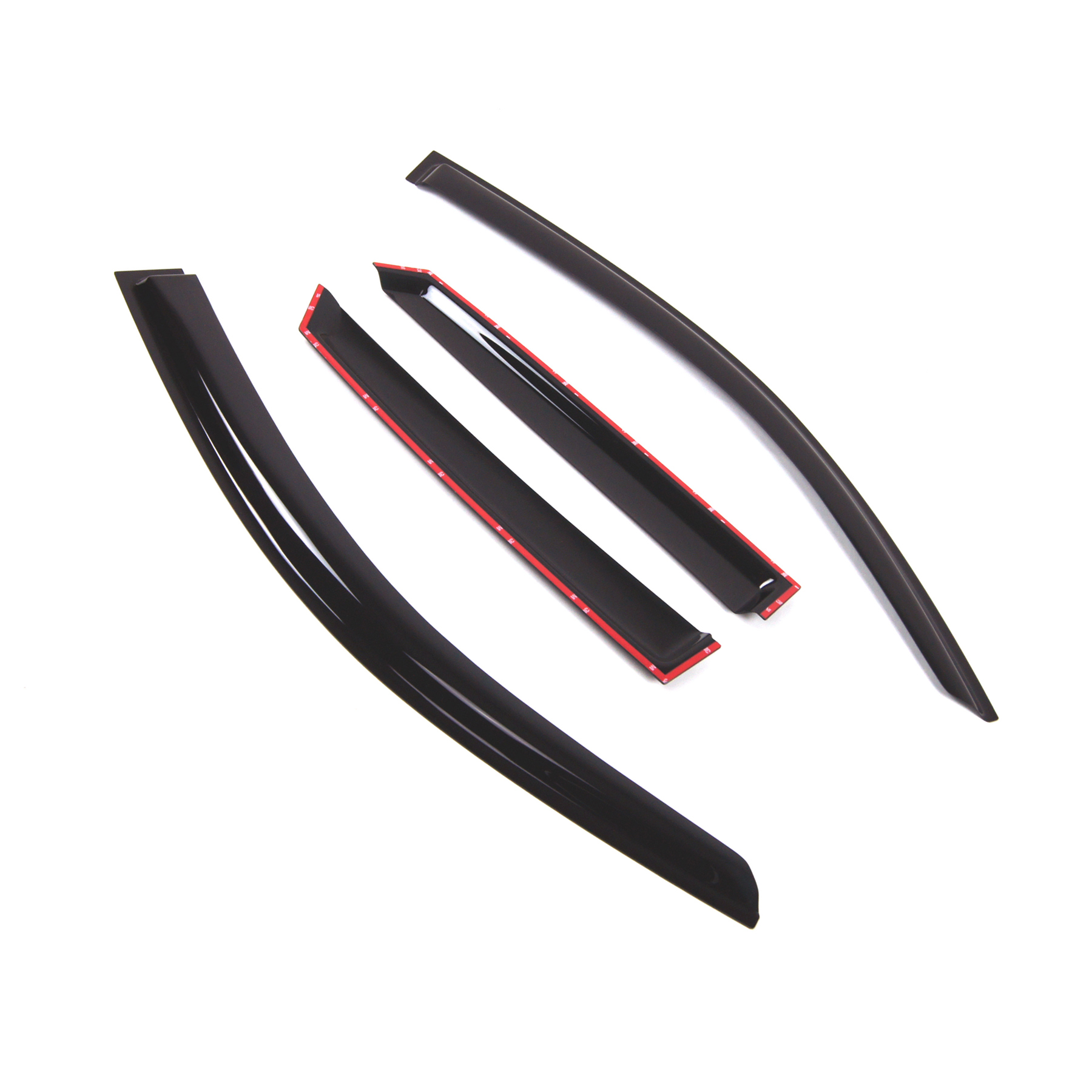 Tuningpros WD2-775B Outside Mount Window Visor Deflector Rain Guard Dark Smoke 4 Pcs Set For 2017-2018 Audi Q3