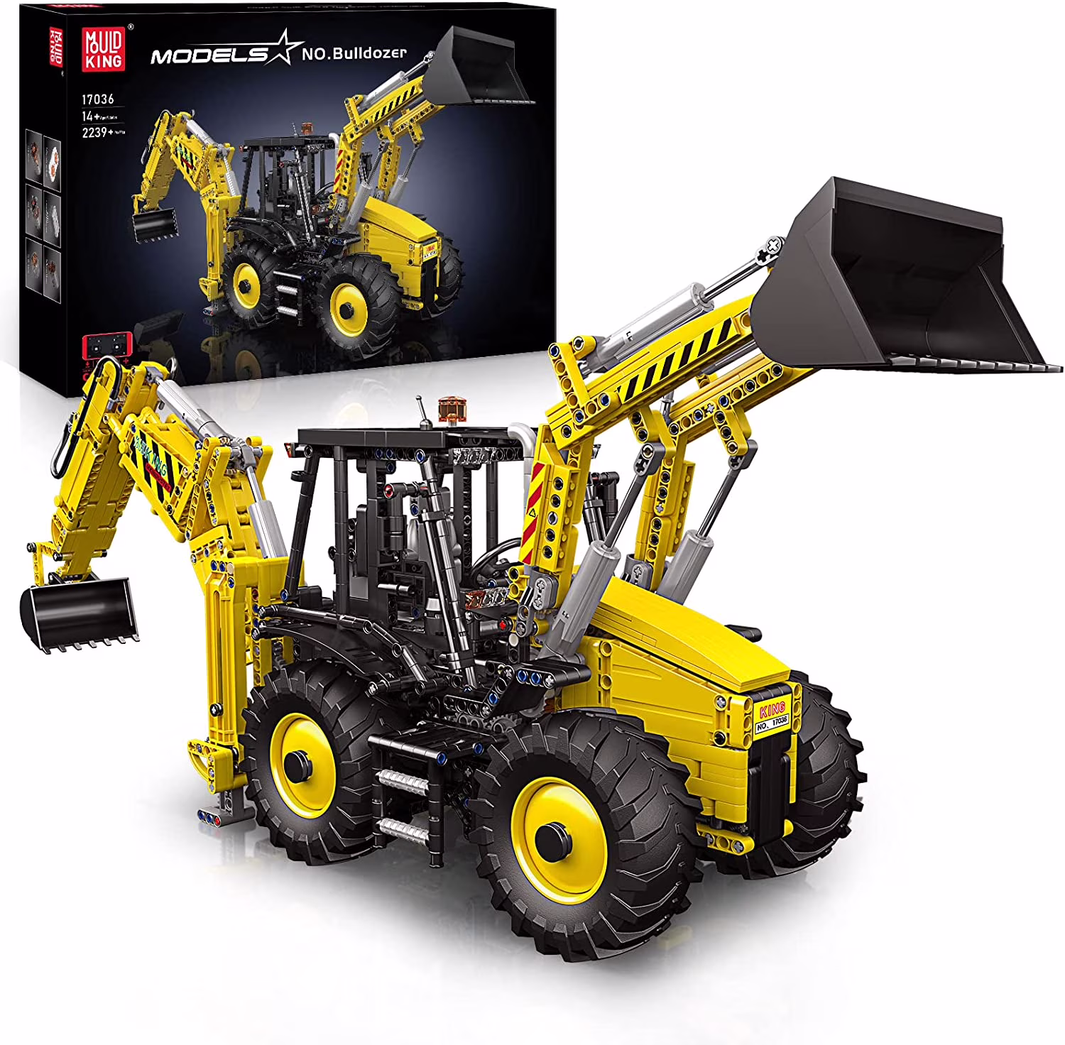 Mould King 17036 Excavators Forklift Engineering Truck Clamping Building Block Adult Kid Toy Kit MOC