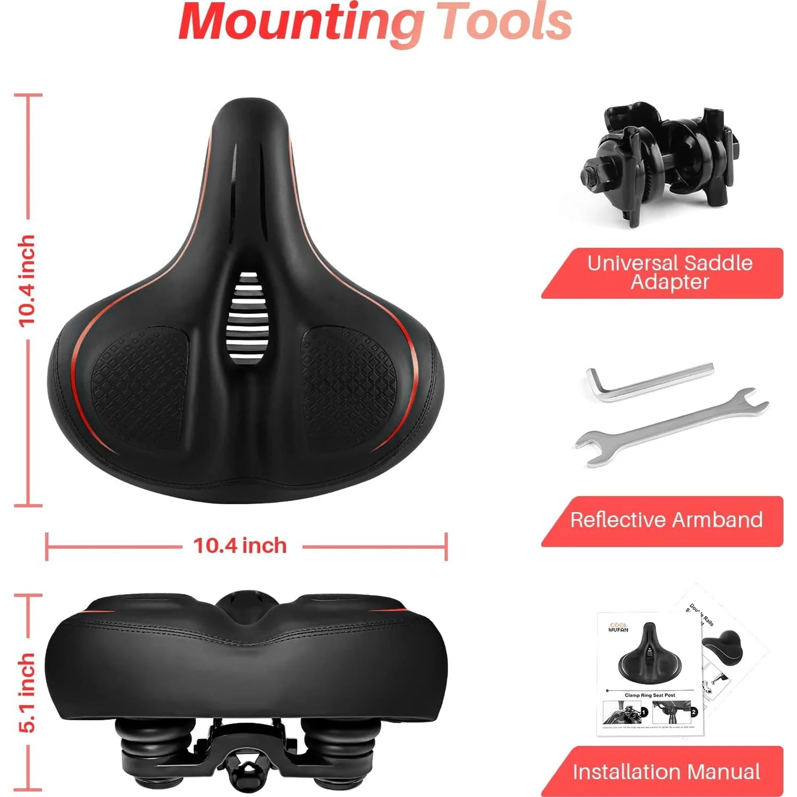 Dazzduo Bicycle saddles,Bike Seat Widen Bike seat Breathable Widen Saddle Dual Breathable Bike Seat Saddle Dual Ball Saddles HUIOP SIUKE