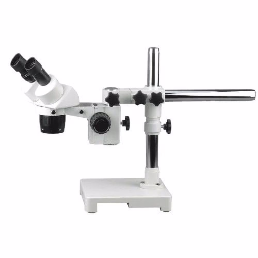 AmScope SW-3B24Y Binocular Stereo Microscope, WH10x Eyepieces, 20X/30X/40X/60X Magnification, 2X/4X Objective, Single-Ar