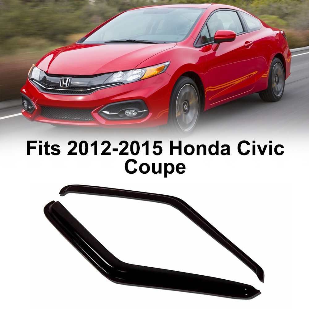 Window Visor Sun Rain Deflector Vent Guard Fit 2012-2015 Honda Civic Coupe 2Door