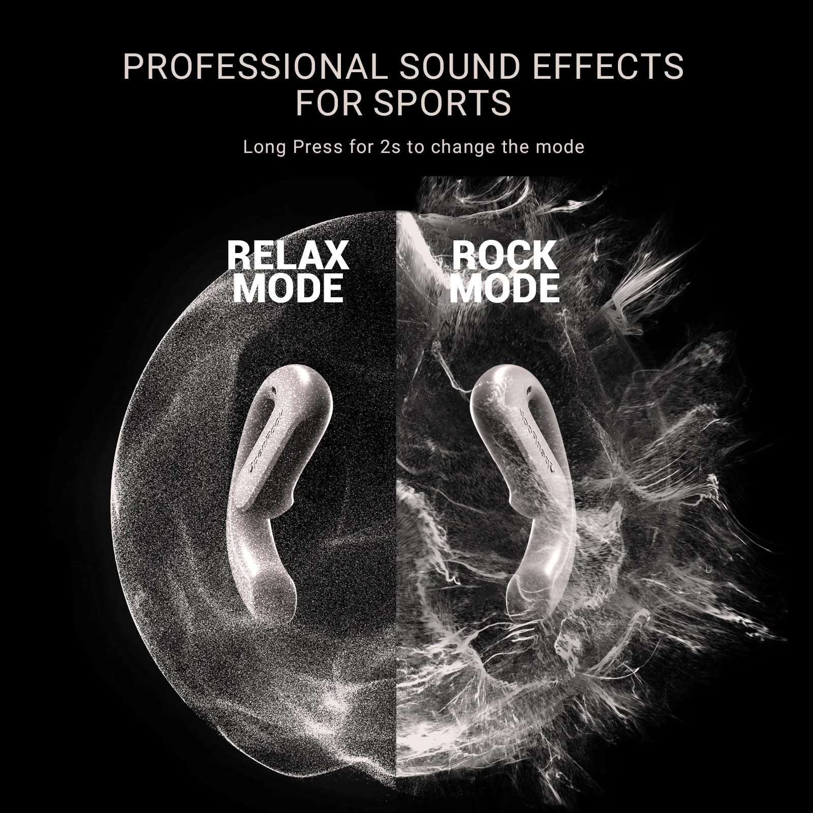 OpenRock S Open-Ear Conduction Noise Cancelling Headphones with Bluetooth 5.3 Wireless Over-Ear Earbuds Earphones 60H Playtime Deep Bass IPX5 Waterproof Built-in Call-Sliver