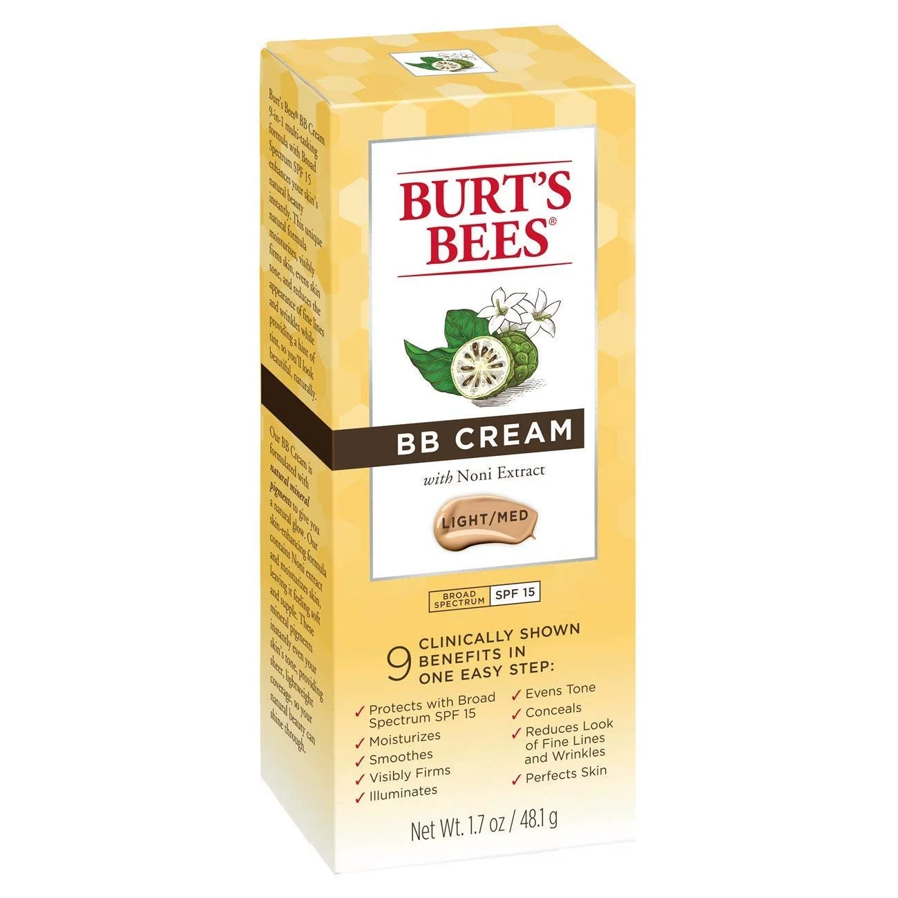 Burt's Bees BB Cream with SPF 15, Light/Medium, 1.7 Ounces