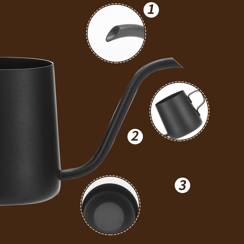 250/350ml Stainless Steel Pour Over Gooseneck Hand Drip Coffee Kettle Spout Pots