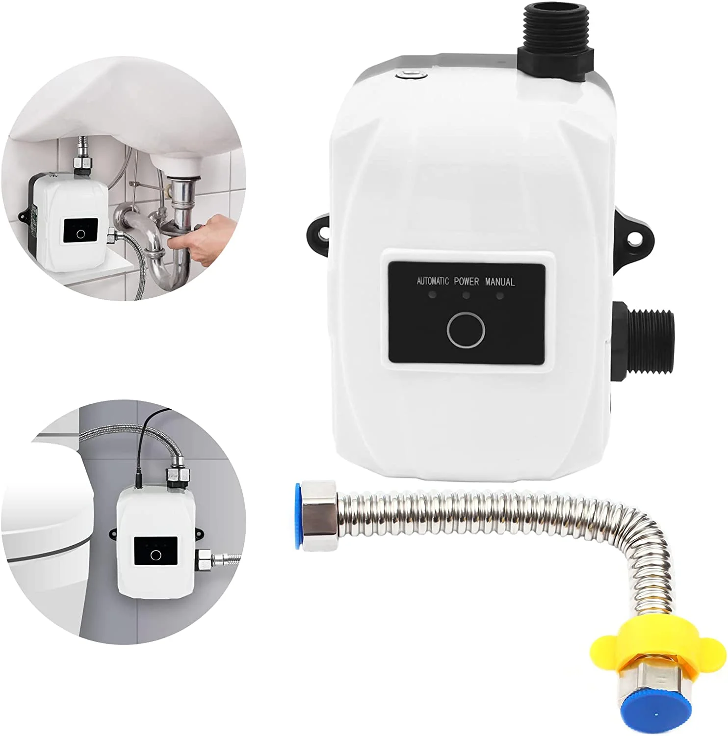 Miumaeov 24V 150W Water Pressure Booster Pump Mini Booster Pump Automatic, Portable Boosting Pump Hot Water Circulator Pump Shower Kitchen