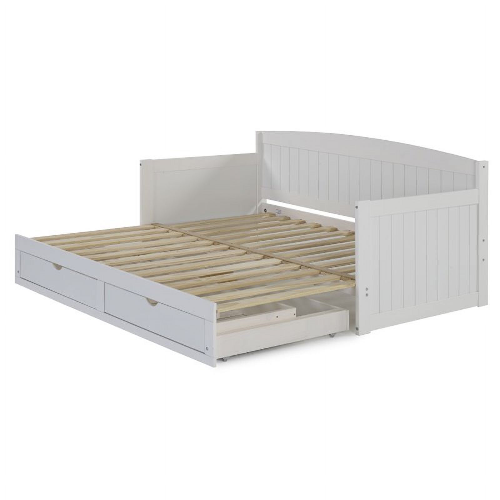 Roseberry Kids Transitional Wood Daybed with King Conversion in White
