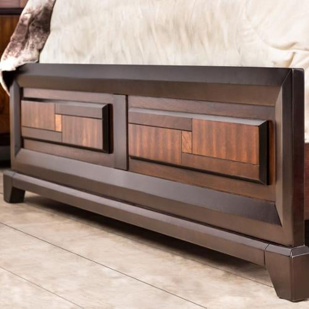 Furniture of America  Wigh Rustic Walnut Solid Wood Panel Bed Eastern King