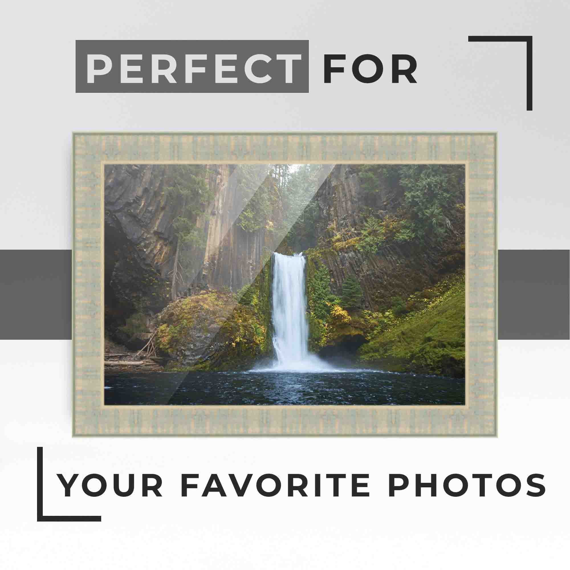 15x10 Frame Gold Real Wood Picture Frame Width 1.5 inches | Interior Frame Depth 0.5 inches |