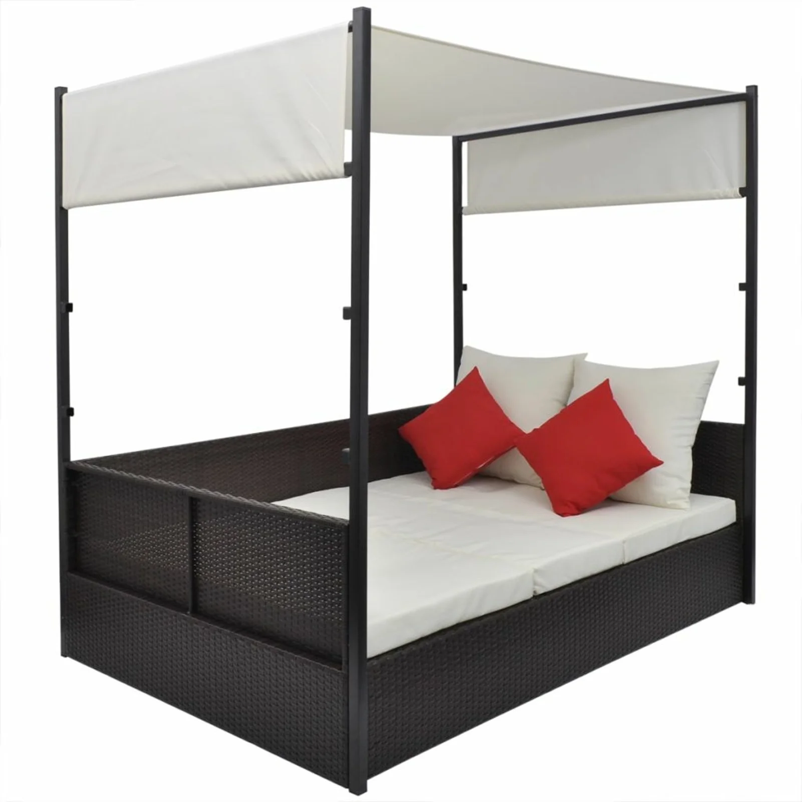 Carevas Patio Bed with Canopy Brown 74.8