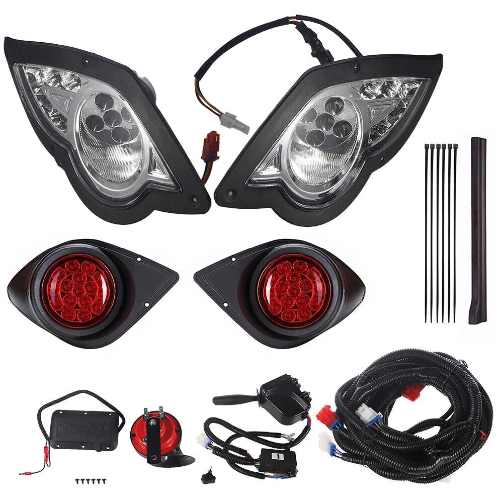 KingFurt Enhance Visibility with Adjustable LED Headlights/Tail Lights for Yamaha G29 Golf Cart - Easy Installation