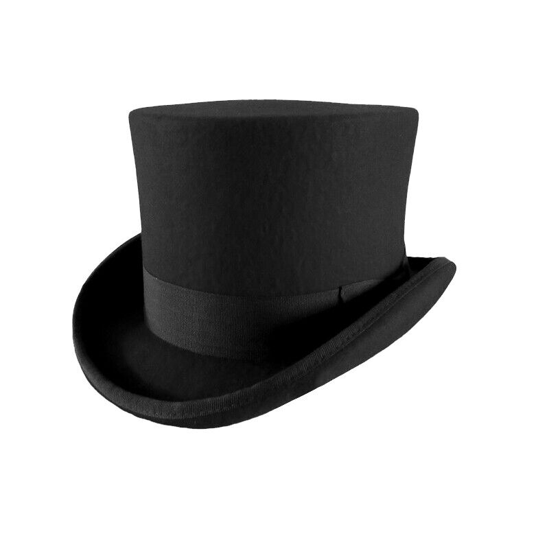 Vintage Wool Unisex Mad Hatter Top Magic Hat Gentlemen Performing Jazz Caps