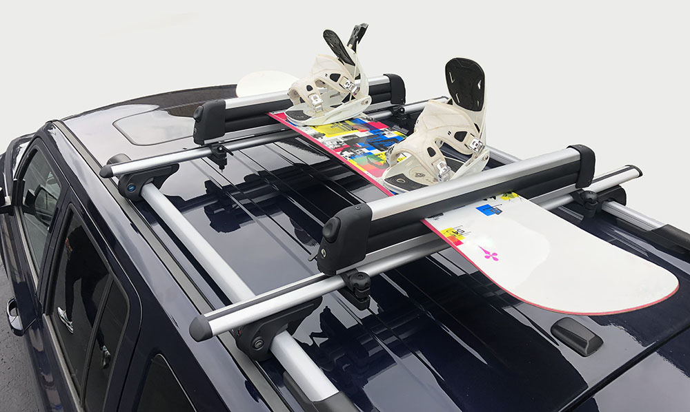 BrightLines Roof Rack Crossbars Ski Rack Combo Compatible with Jeep Liberty 2008-2013