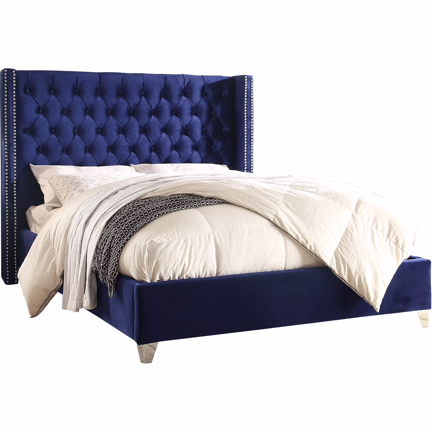 Homestock Urban Upmarket Velvet Queen Bed