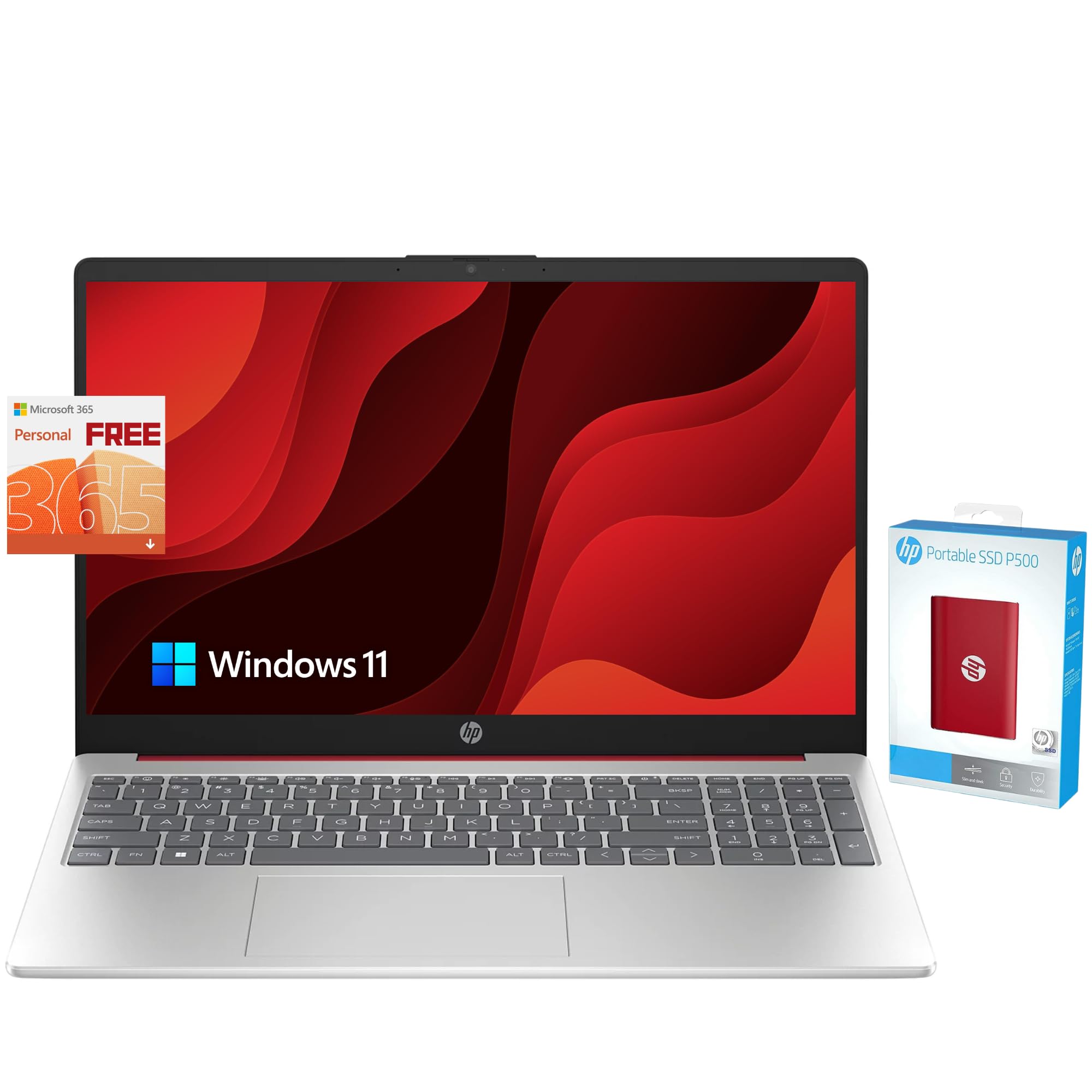 HP Multitasking Laptop Bundled Portable SSD, 15.6