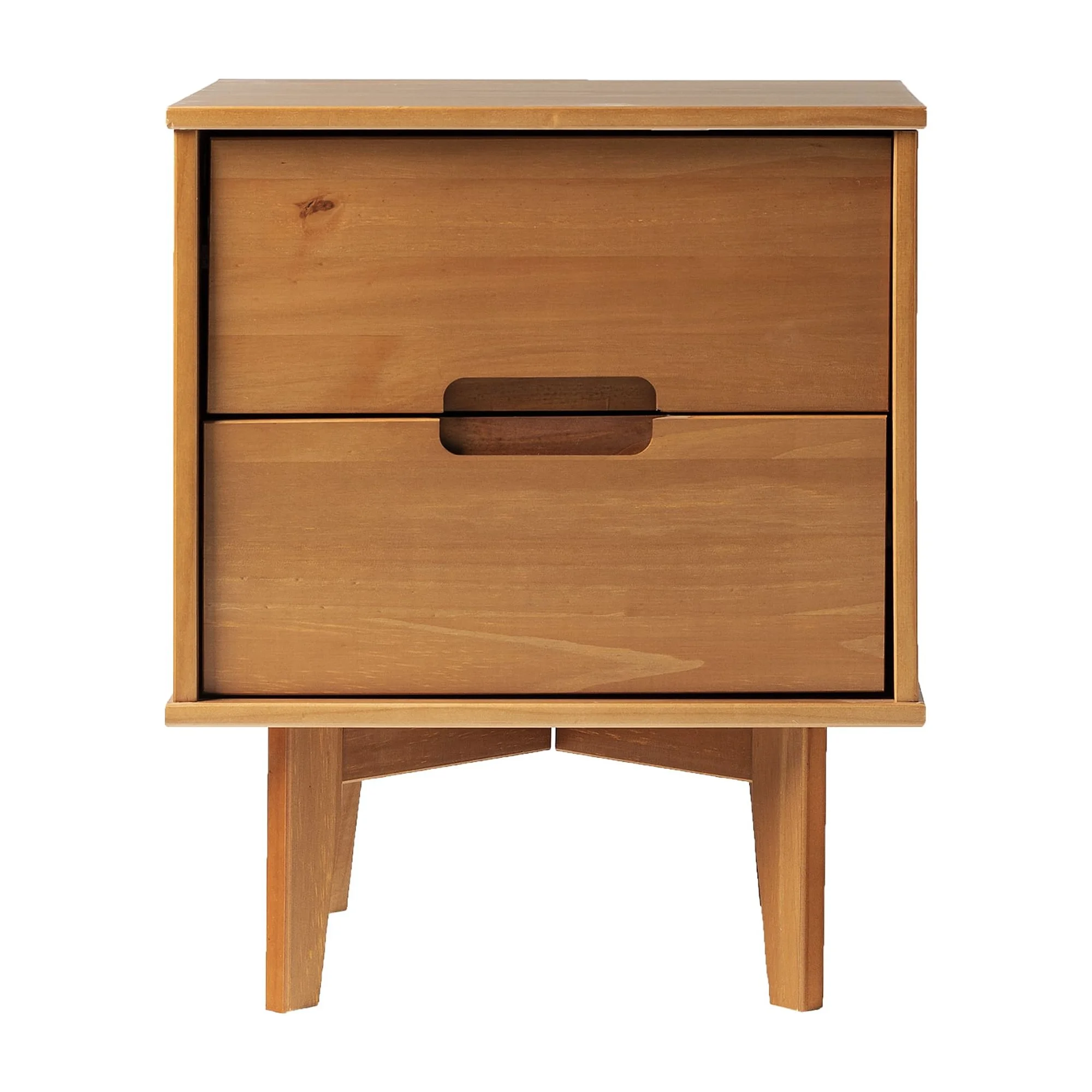 Walker Edison Sonoma 2-Drawer Nightstand, Caramel