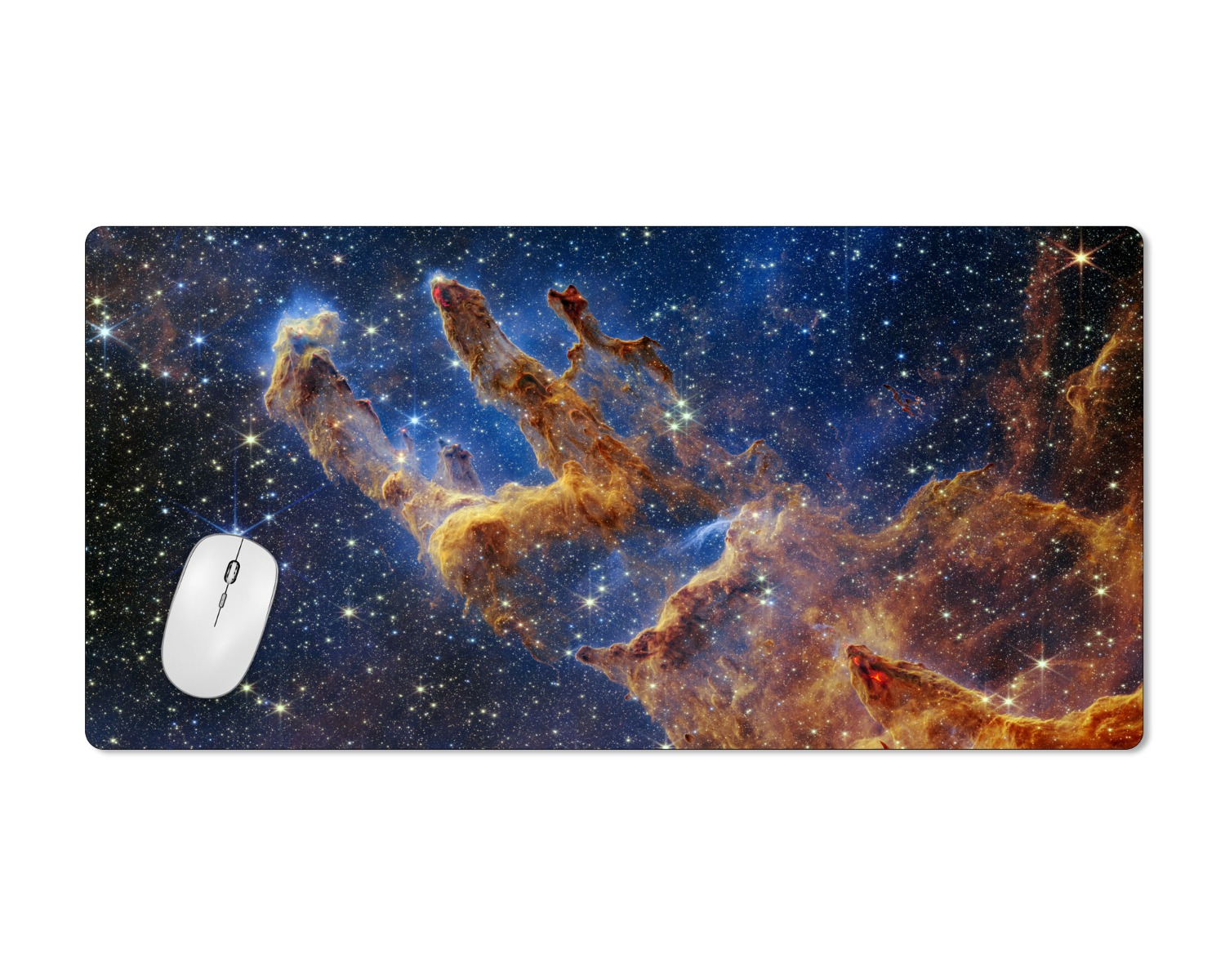 Webb Telescope Pillars of Creation 12x22 Inch Extended Mouse Pad 1/16 Thick