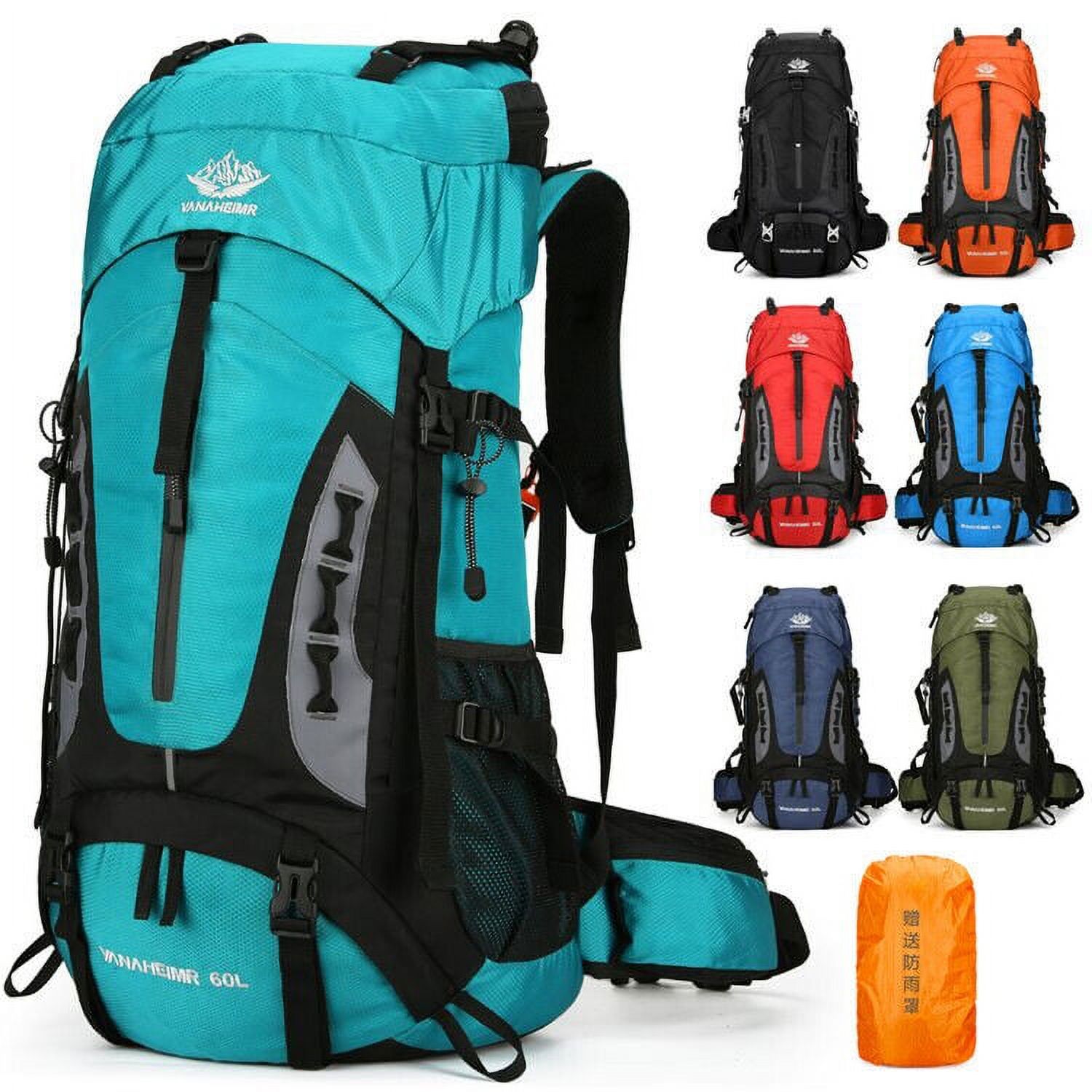 76 L Waterproof Camping Essentials Bag with Rain Cover, Lightweight Backpacking