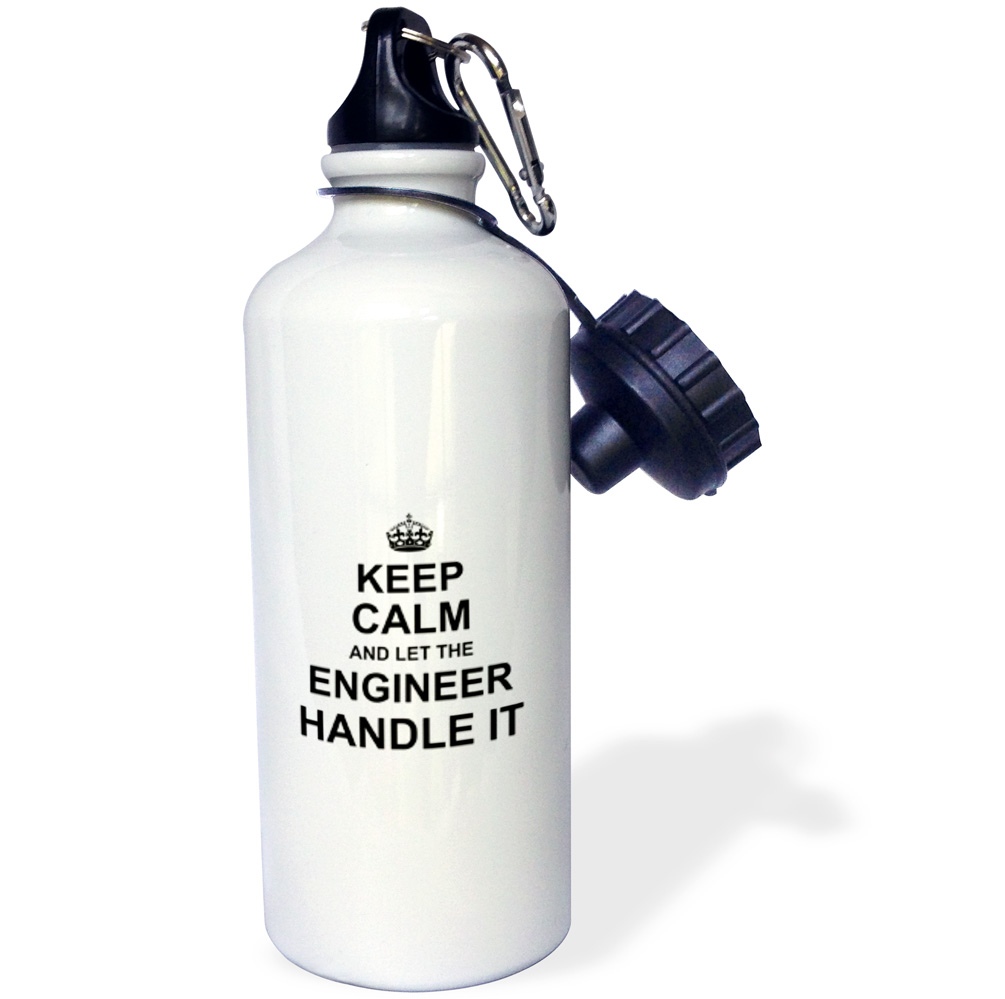 3dRose Keep Calm and Let the Engineer Handle it - fun funny career job pride - Water Bottle, 21-ounce