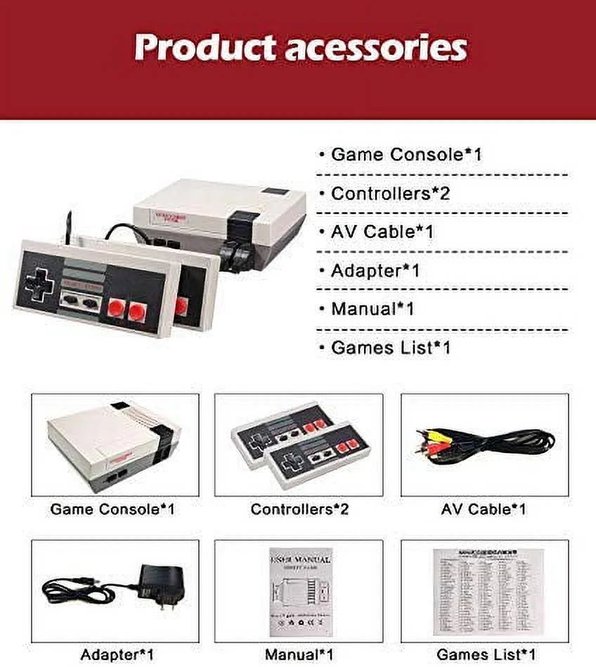 Isabella Classic Mini Console, Built-in with 620 Classic Retro Games