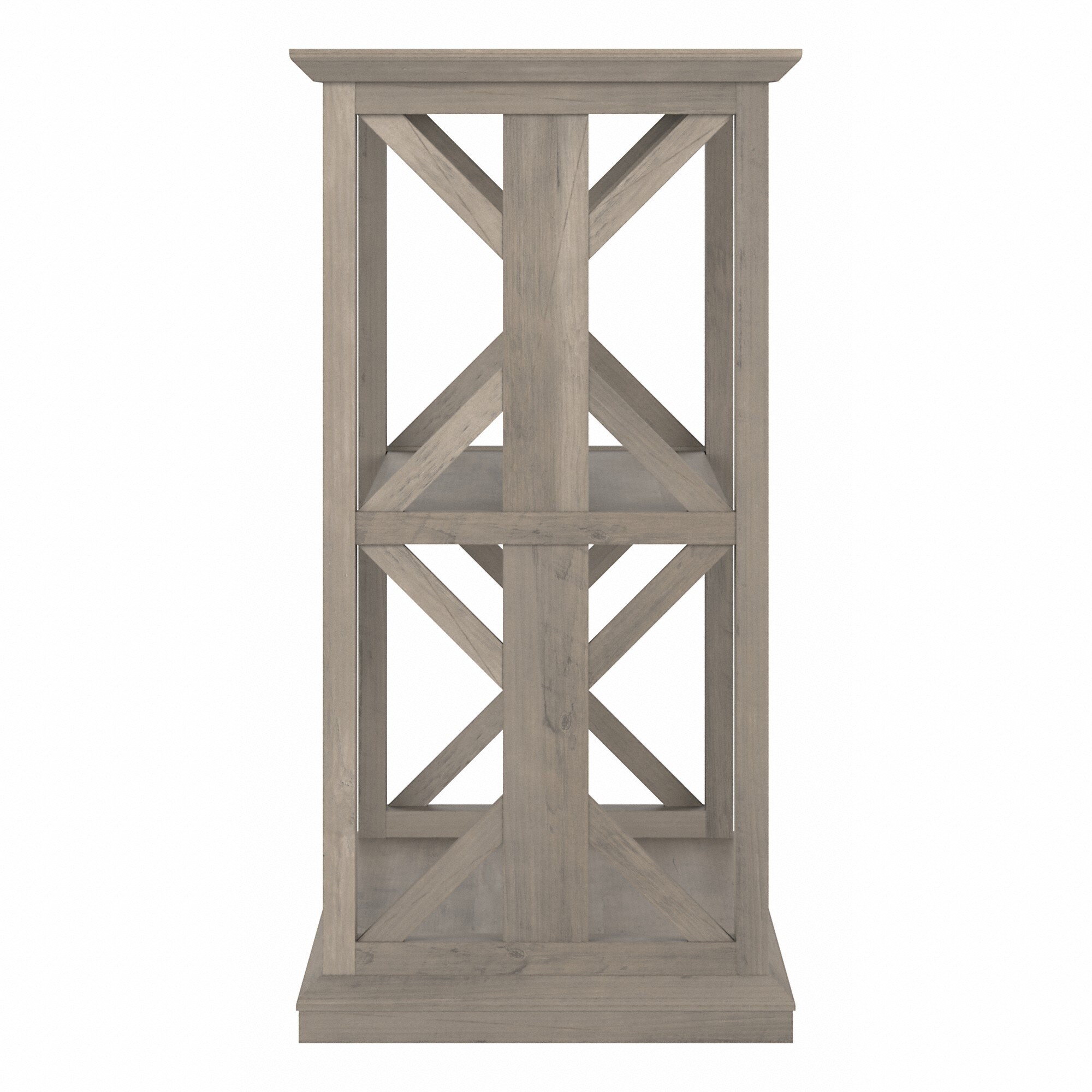 Homestead Console Table with Shelves in Linen White Oak - Engineered Wood