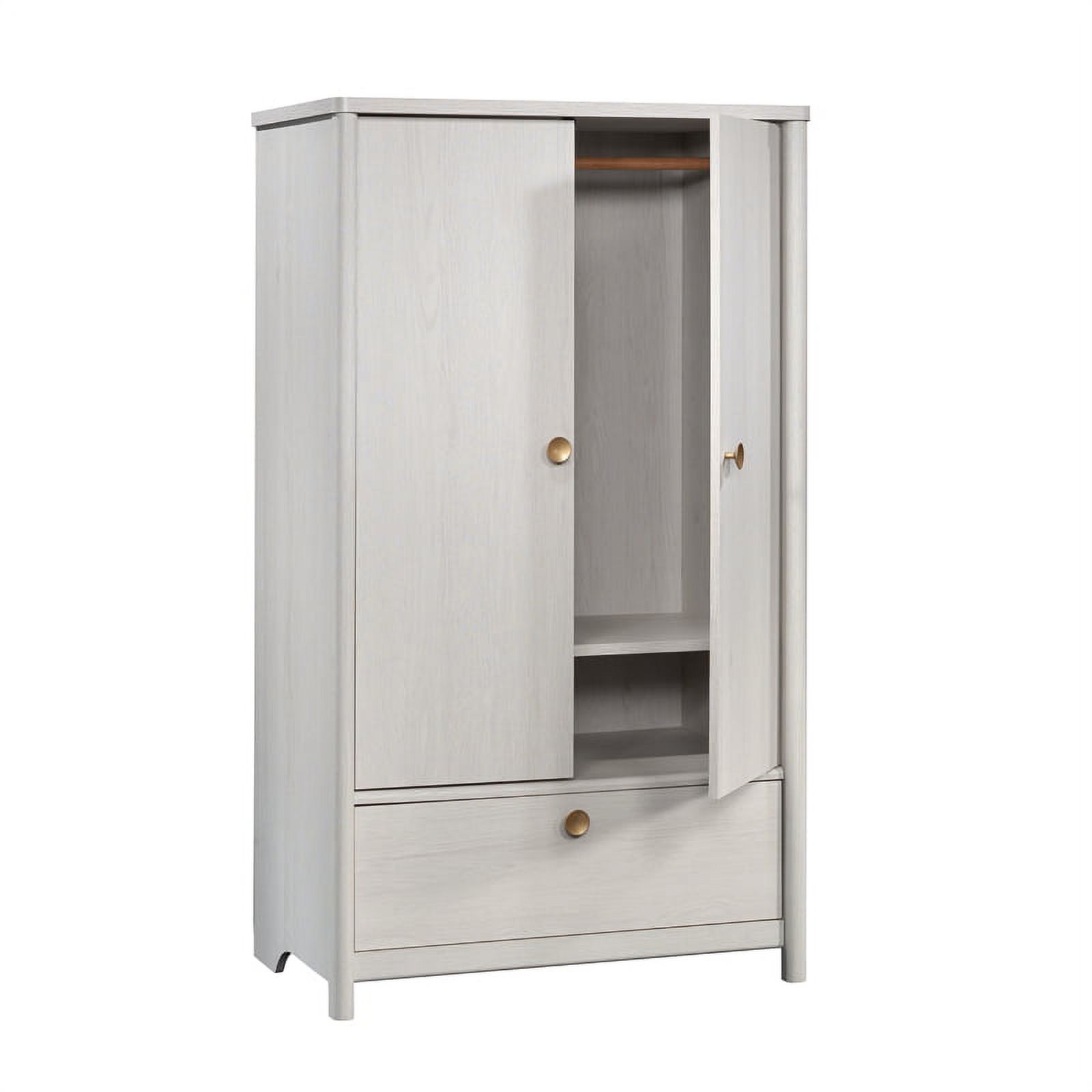Sauder Dover Edge Bedroom Armoire with Drawer, Glacier Oak Finish