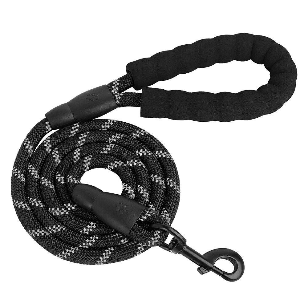 4.9ft Dog Walking Training Leash Reflective Nylon Lead Rope Soft Padded Handle
