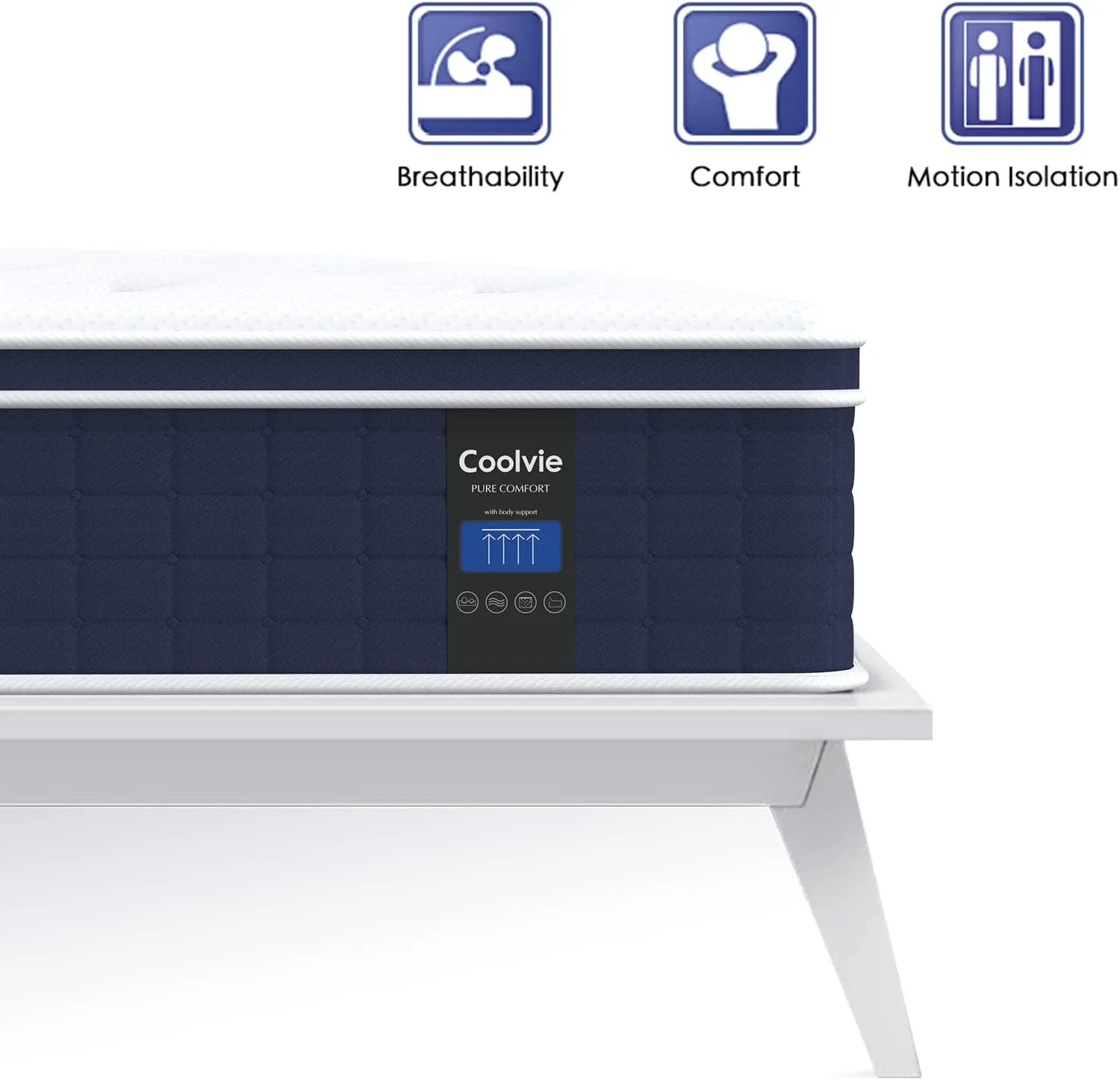 Coolvie Twin Mattress, 12 inch Hybrid Twin Mattress in a Box, with 3 Layer Premium Foam and Pocket Springs, Medium Firm Feel