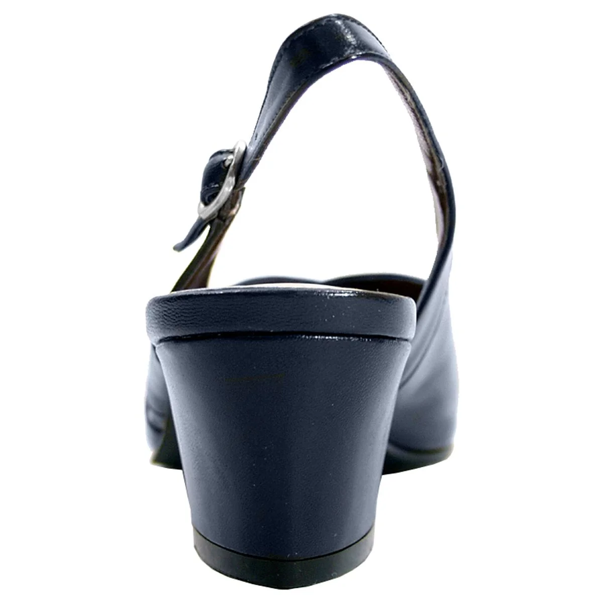 PEERAGE Alanis Women's Wide Width Leather Slingback Pumps NAVY 7