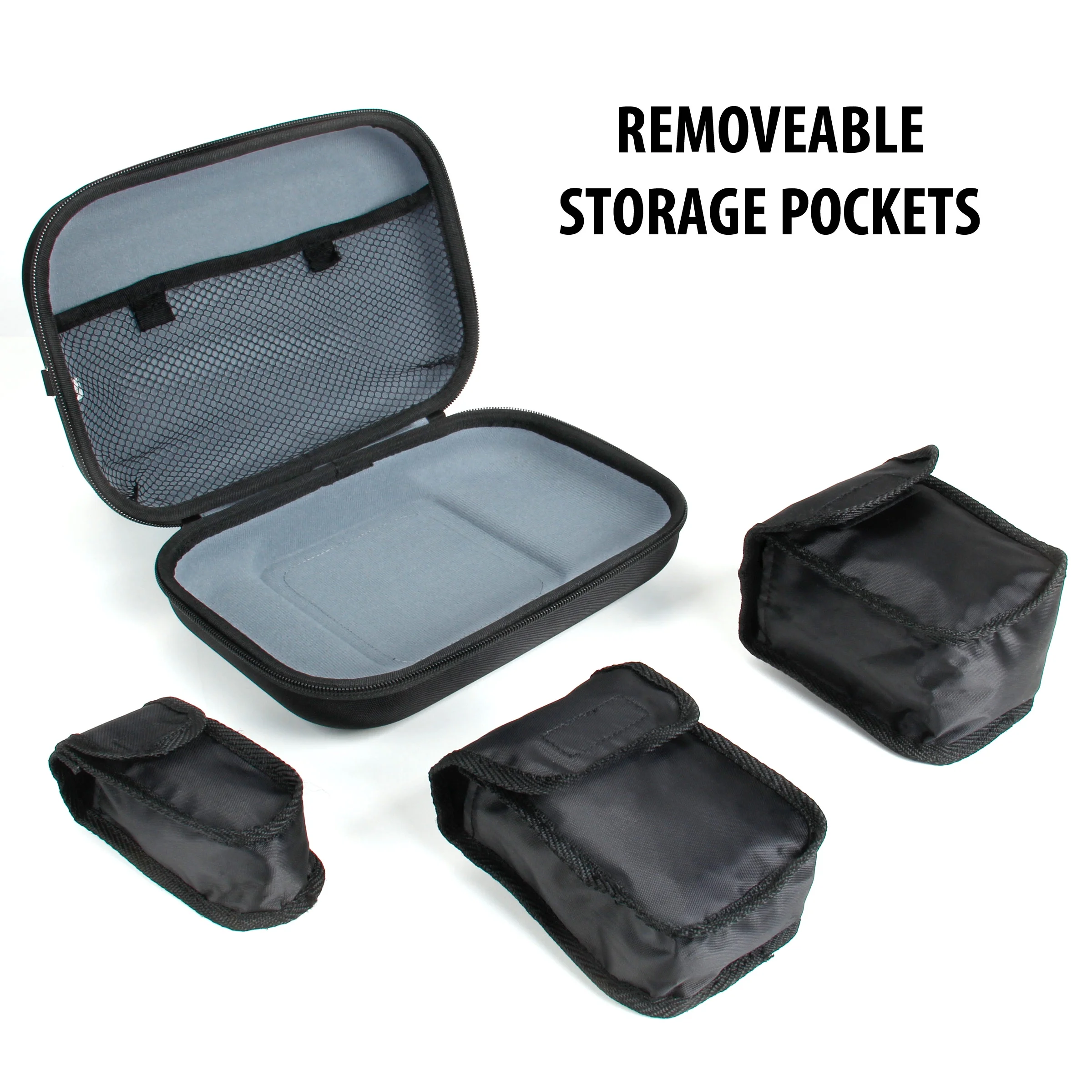 USA Gear Massage Carrying Case - Shockproof, Waterproof Hard Shell Exterior - Black