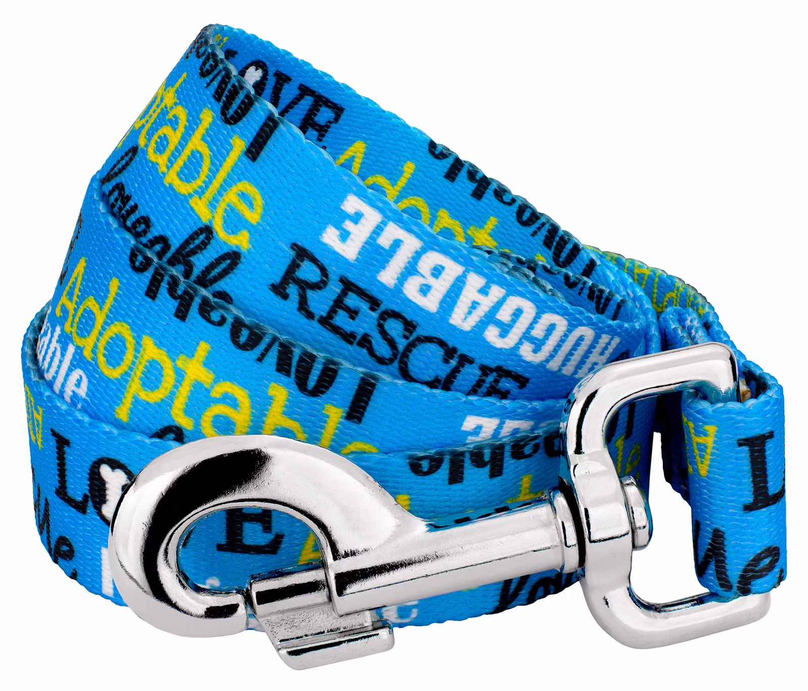 Country Brook Petz® 1 inch Blue Loveable Rescue Dog Leash, 6 Foot