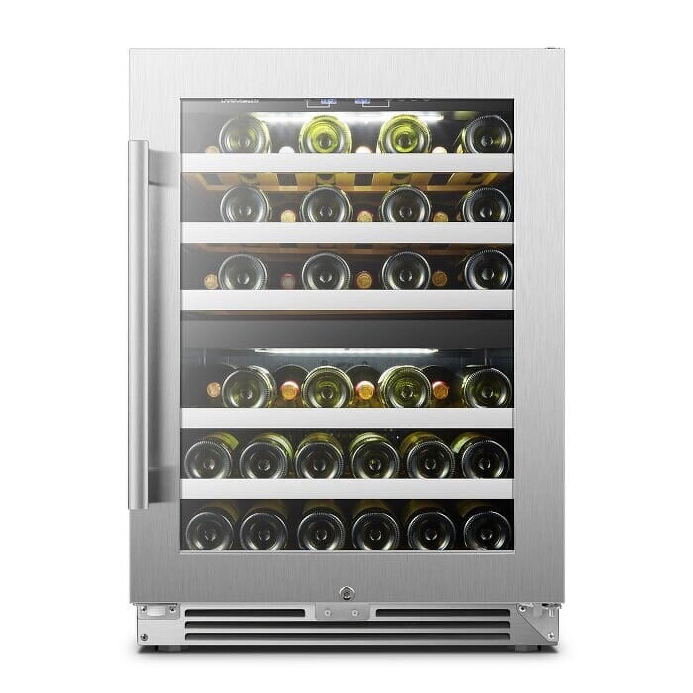 LANBOPRO  24-inch 44-bottle Dual Zone Compressor Wine Cooler