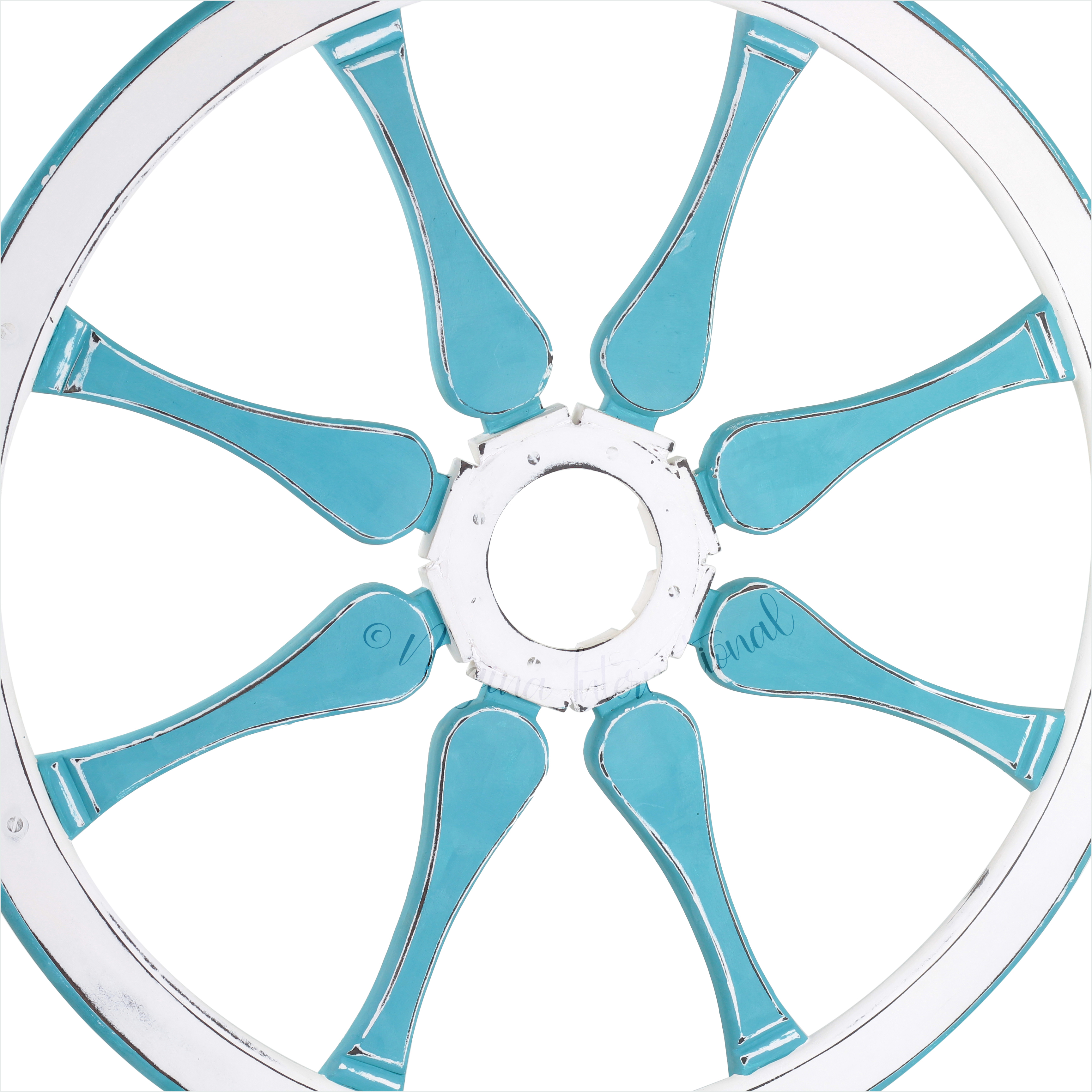 Nagina International Benzara Smart Styled Wood Ship Wheel Wall Decor