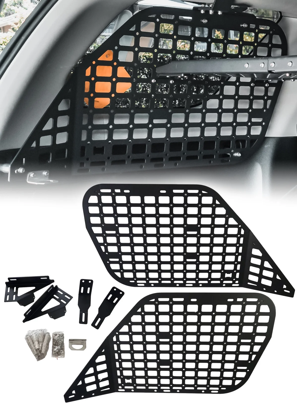 BAKOD Molle Storage Window Shelf Set Panel for 2010-2023 Toyota 4Runner Black MSW100 MSPS100