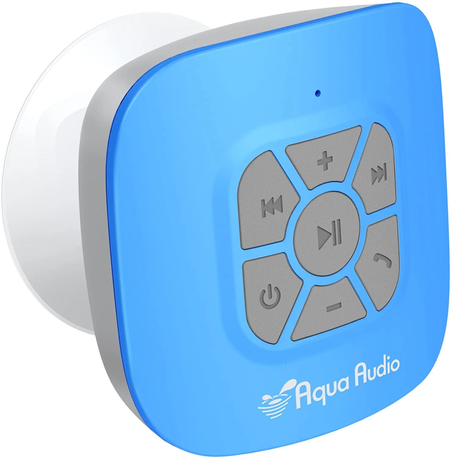 aquaaudio cubo waterproof bluetooth wireless speaker with strong suction cup & built-in mic (blue)