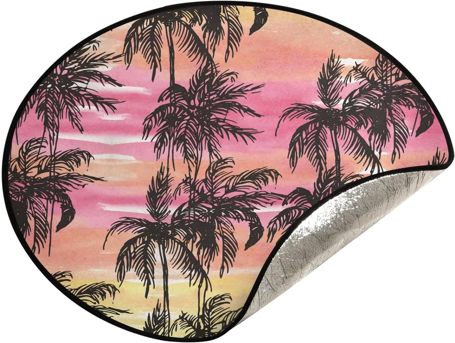 Dreamtimes Summer Palm Trees&nbsp;Christmas Tree Mats Waterproof Tree Skirt, 28.3