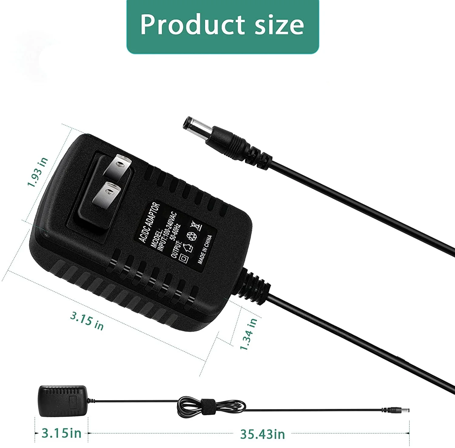 FITE ON AC to DC Adapter for Coleman: Rechargable Quick Pump Model No 2000000834 Power Cord
