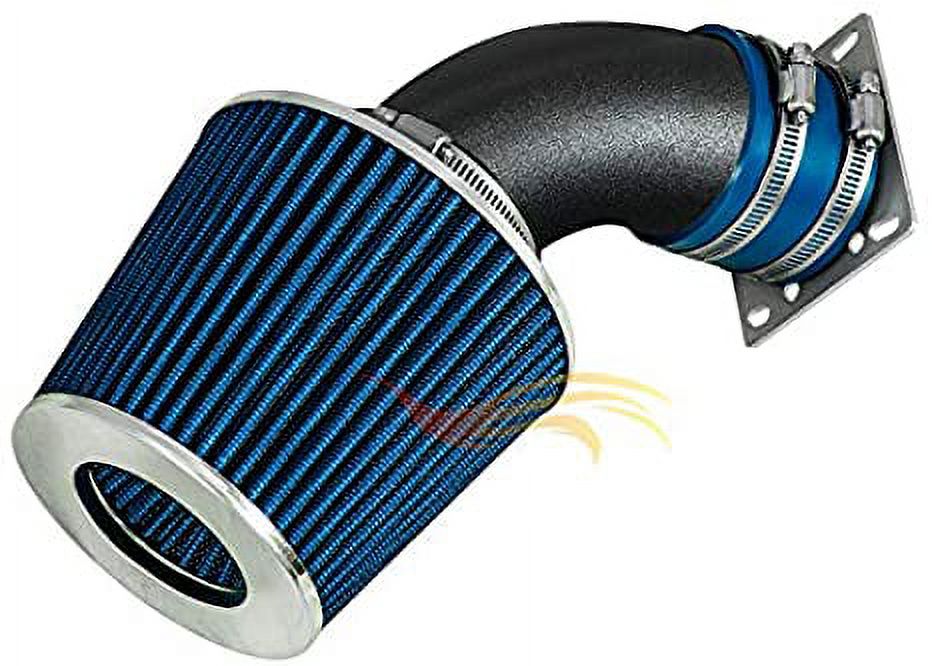 RW SERIES - MATTE BLACK PIPE BLUE - SHORT RAM INTAKE Compatible For 92-95 BMW 318/318i/318is/318ti