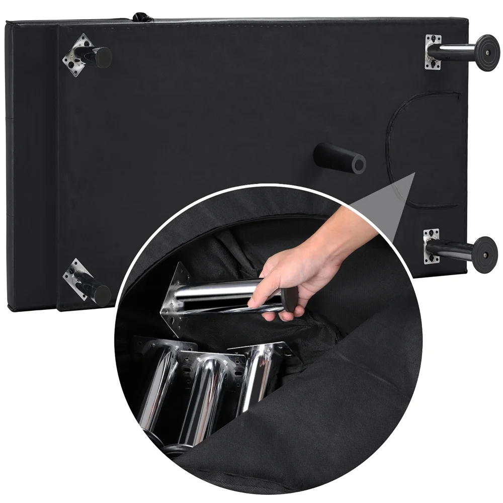 Yaheetech Faux Leather Chaise Lounge Convertible Futon Daybed With Chrome Metal Legs, Black