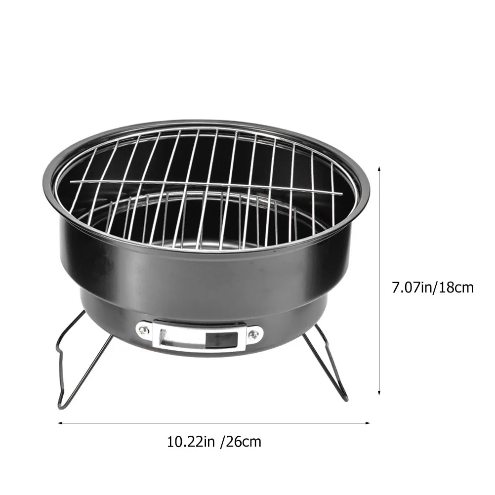 Grill Bbq Charcoal Stove Rack Portable Barbecue Camping Outdoor Cooker Basket Burner Burning Wood Rib Grilling Stainless