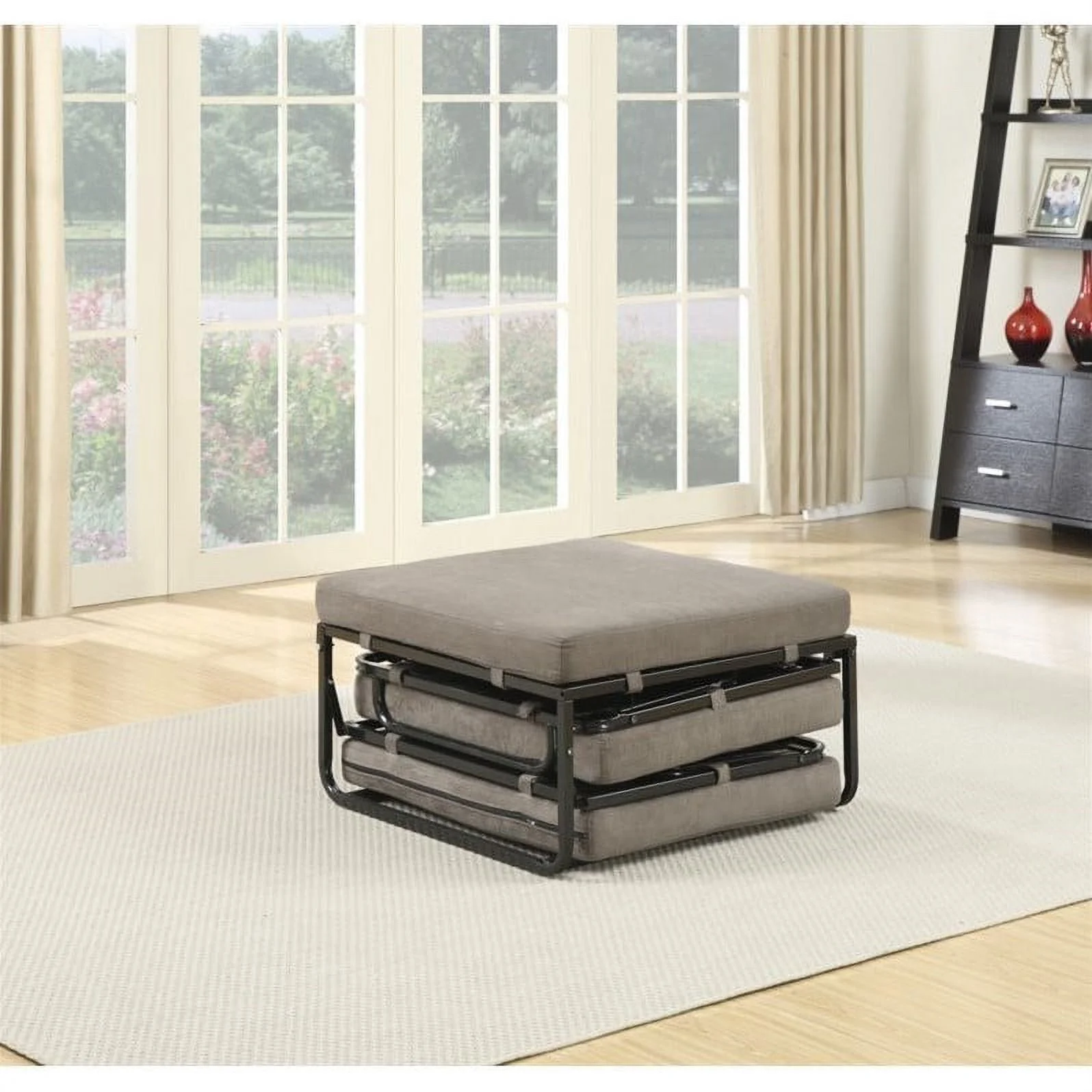 Pemberly Row Twin Folding Bed Ottoman in Taupe