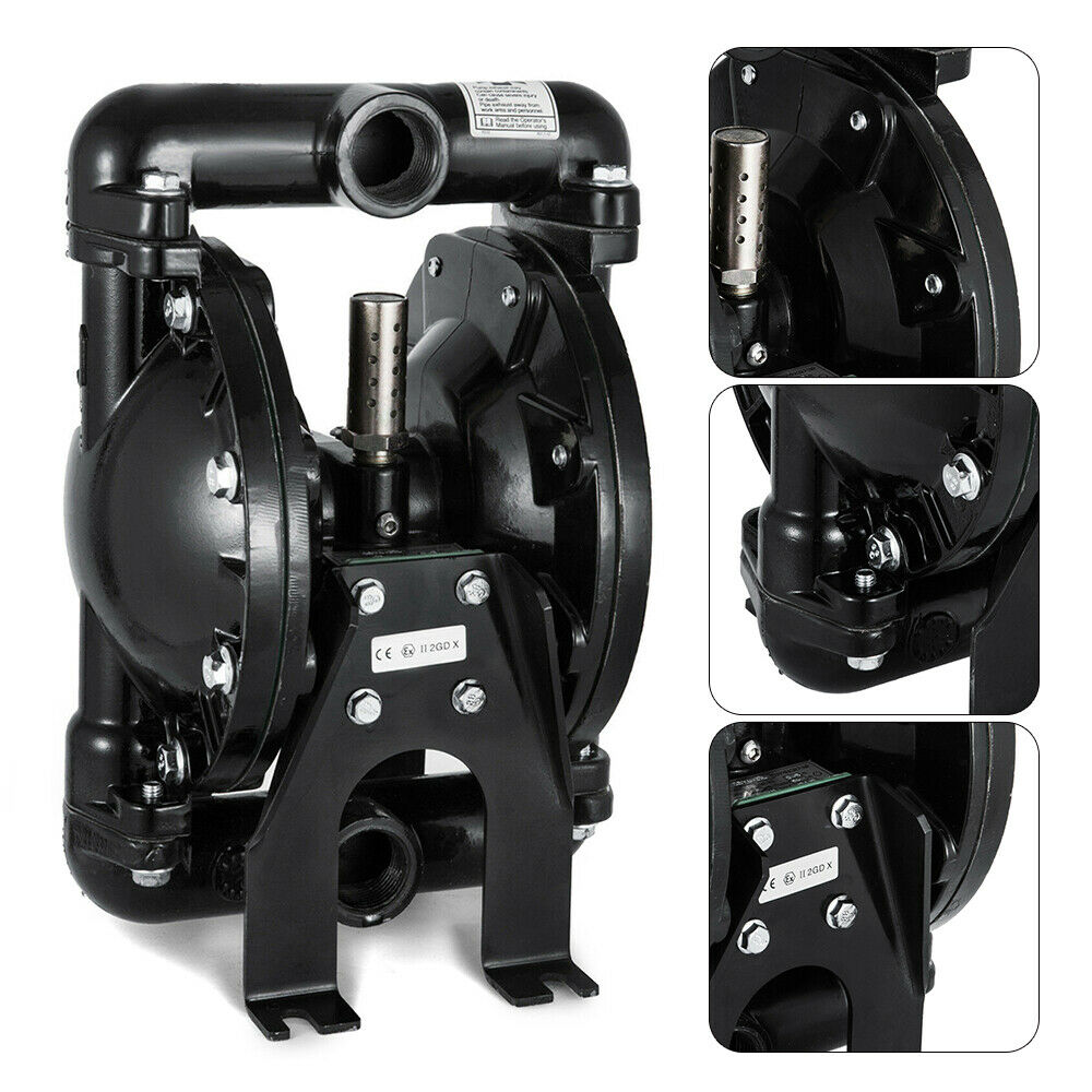 ZhdnBhnos 120PSI Air-Operated Double Diaphragm Pump 1 inch Inlet & Outlet Petroleum Fluids Heavy Duty Pneumatic Transfer Pump 35GPM