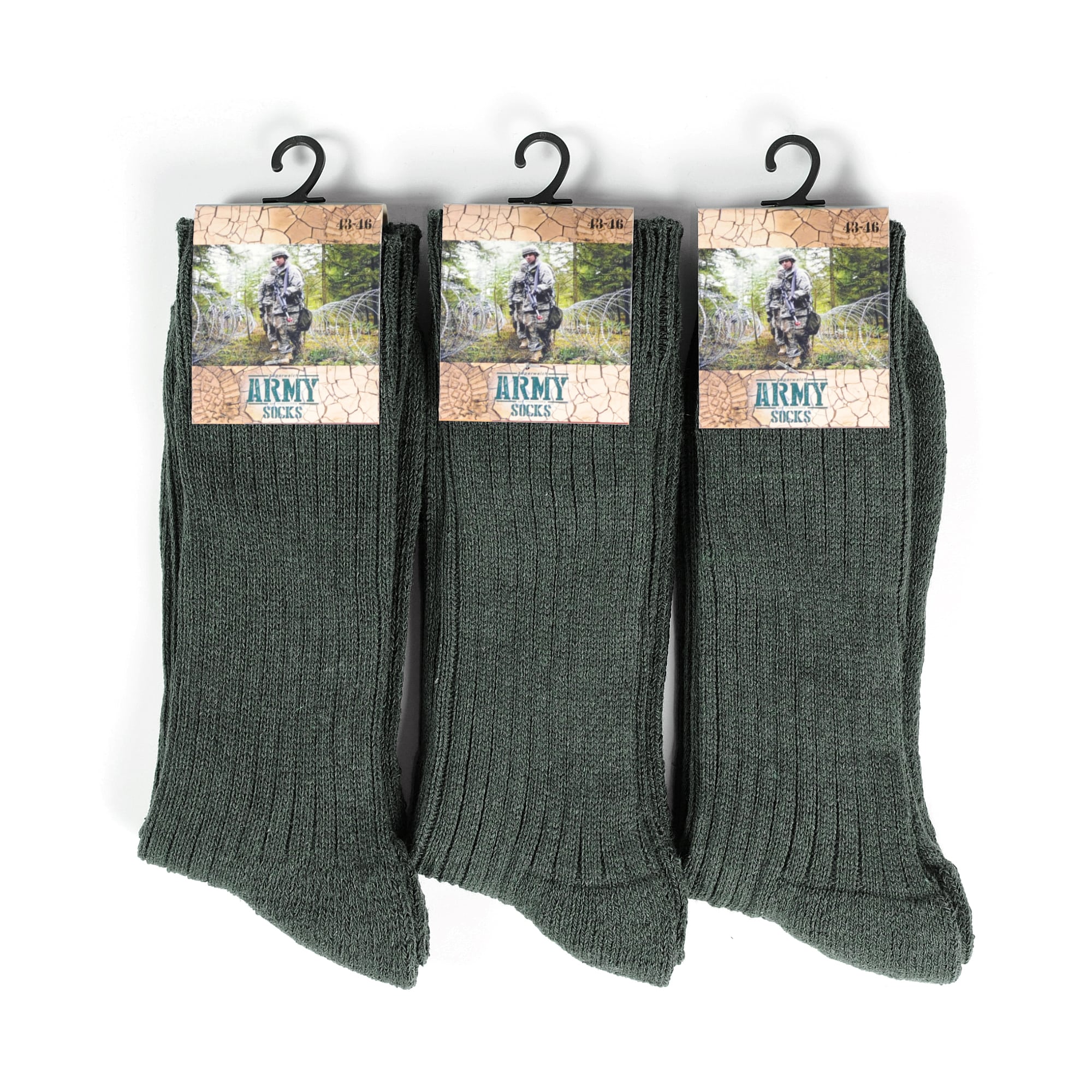 GoWith Men's Wool Hiking Outdoor Military Army Crew Socks | 3 Pairs | Model: 6003